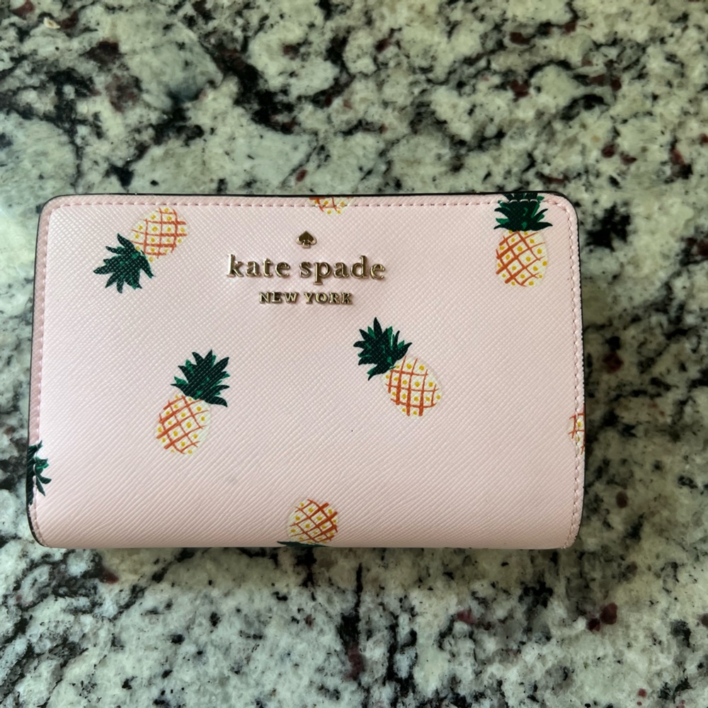COPY - Pink pineapple Kate Spade fold wallet